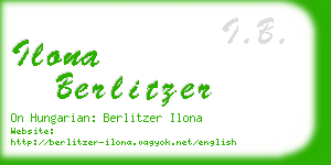 ilona berlitzer business card